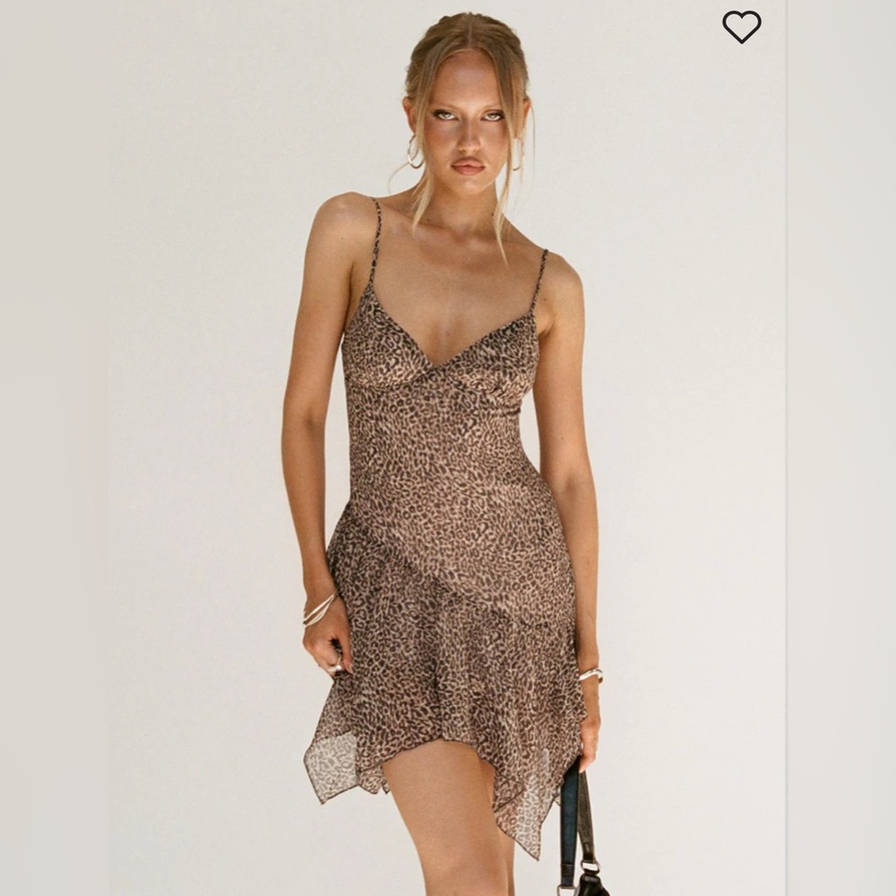 Leopard Print Asymmetrical Mini Dress